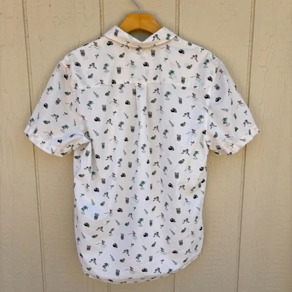 Marine Layer S/S Pohaku Island Print Shirt Men's Small White Tropical Vacation - Picture 7 of 9